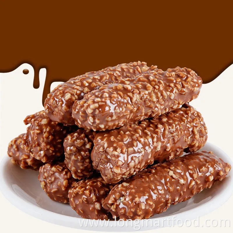 Five Layer Sandwich Chocolate Candy Multiple Raw Materials Nuts Nuts Peanuts Snacks Sweet Halal Snacks Dark Chocolate Bar